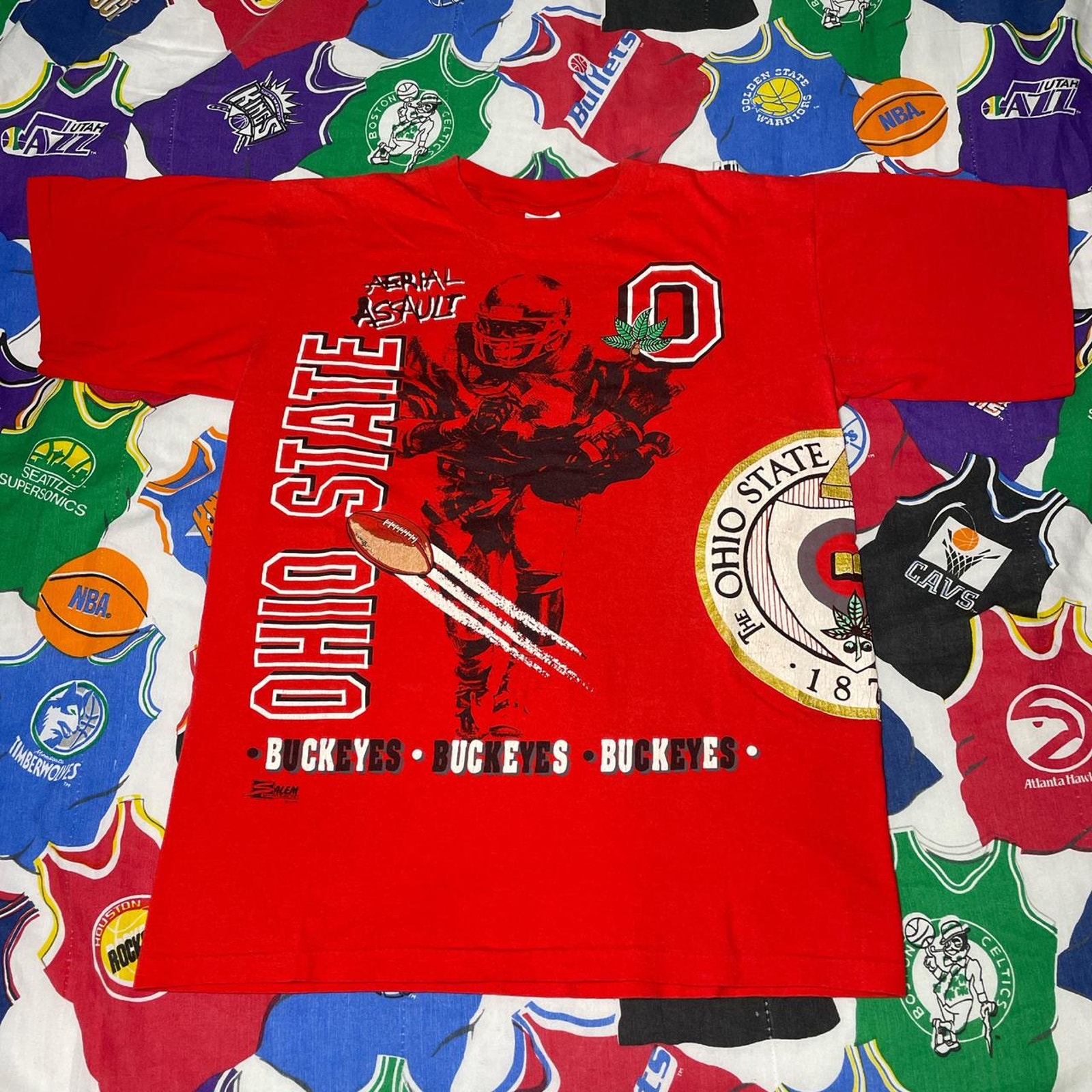 Vintage 1991 Ncaa Ohio State Buckeyes Mens Sz L Large TShirt Football